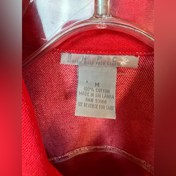 Vintage Red Denim Jacket Beverly Hills Polo Club Size M - Picture 13 of 16